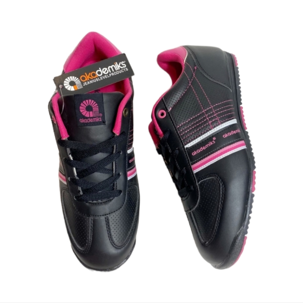 Akademiks Black & Pink Running Sneakers